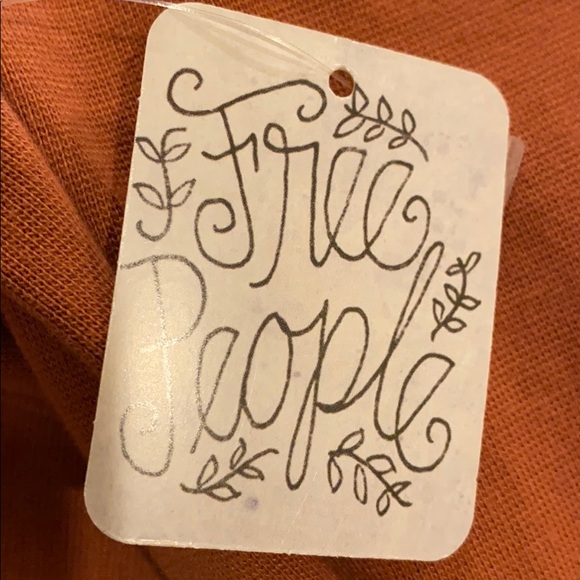 NWT Free People Terracotta Taupe V-Neck Long Sleeve Top with Tie Back Size XL - Picture 5 of 8